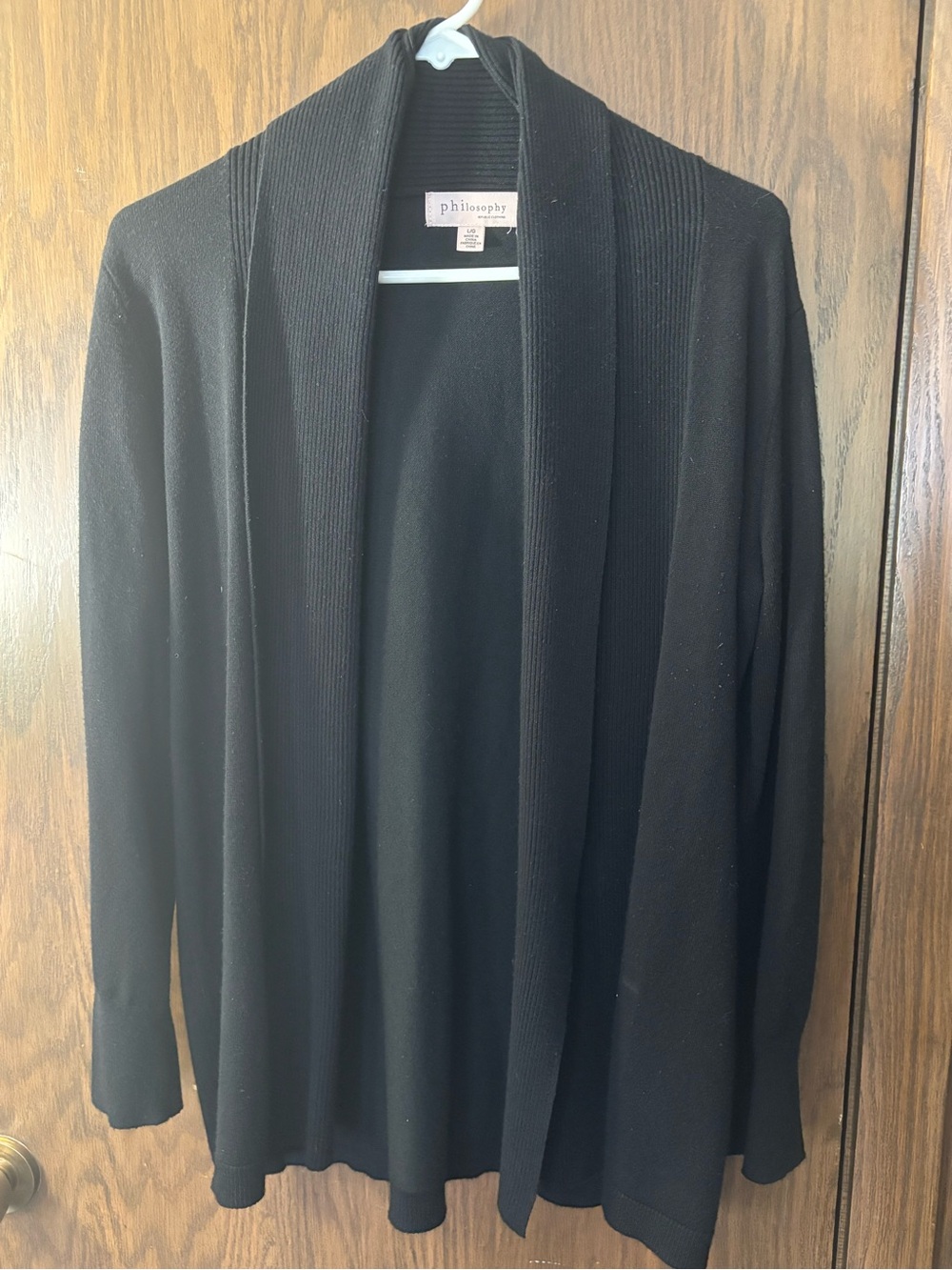 Philosophy by Republic Open-Front Cardigan with a Ribbed Shawl Collar